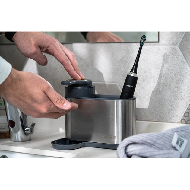 Дозатор для рідкого мила Ardesto Minimalism Органайзер для миючих засобів Сірий (ARHB3102GS) - picture 4