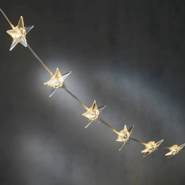 Гирлянда Luca Lighting Зірки, струна, 1,3 м, класична біла, 10 LED 2AA, таймер (8720967822904) - изображение 1