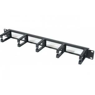 Кабельний організатор Hypernet 19" 1U 5 пластиковых колец, сквозное отверстие, металл (CM-5HP) зображення 1