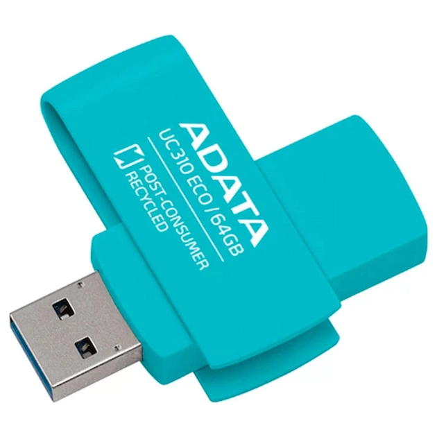 USB флеш накопичувач ADATA 64GB UC310 Eco Green USB 3.2 (UC310E-64G-RGN) - изображение 1