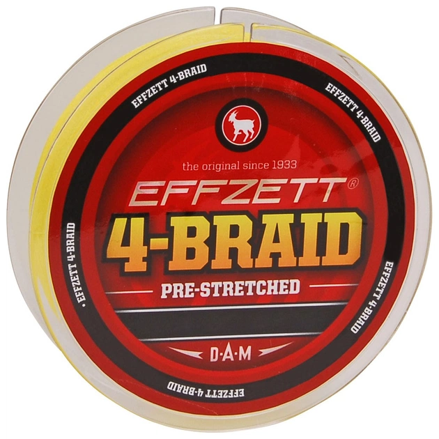 Шнур DAM Effzett 4-BRAID 125м 0,08мм 3,7кг (yellow) (3796008) - изображение 1