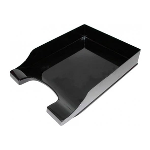 Лоток для паперів Economix горизонтальний Симетрія, пластик чорний (E31802-01) зображення 1