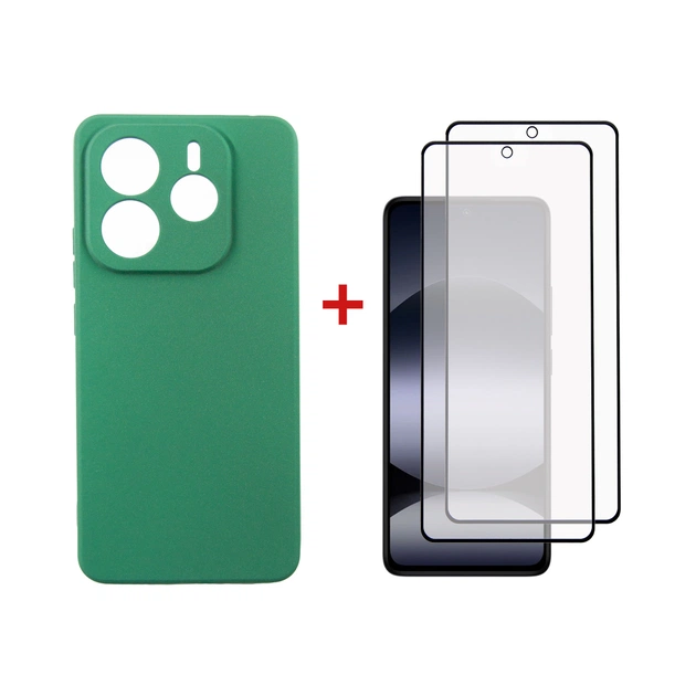 Чохол до мобільного телефона Dengos Xiaomi Redmi Note 14 5G Soft + glass 2pcs (Mint) (DG-CTG2P-14) - зображення 1