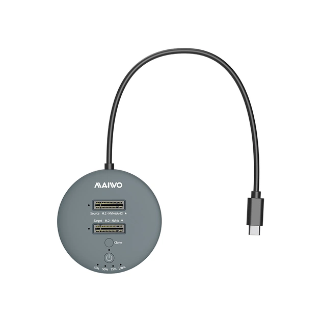 Док-станція для накопичувачів Maiwo 2*NVMe M.2 SSD to USB3.2 Gen2 USB-C 10Gbps (K3026P2 grey) - picture 3