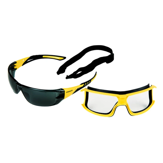 Защитные очки Stanley Rubber Gasket, тонированные, поликарбонатные, с мягкими резиновыми дужками (SYE15-21D) - изображение 6