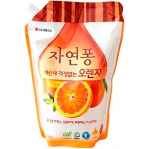 Засіб для ручного миття посуду LG Natural Pong Апельсин запаска 1.2 л (8801051230451) зображення 1