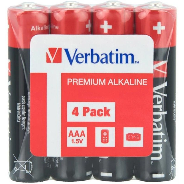 Батарейка Verbatim Alkaline AAA/LR03 4шт - изображение 1