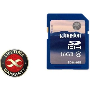 Карта пам'яті Kingston 16Gb SDHC class 4 (SD4/16GB) зображення 1