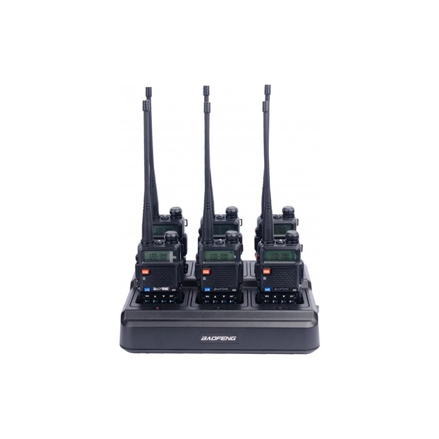 Портативна рація Baofeng UV-5R Black SIX PACK+Зарядный комплект (BL-5X6 + 6 АКБ BL-5) (UV-5R_6_6WCBF888S_BL-5) - зображення 1