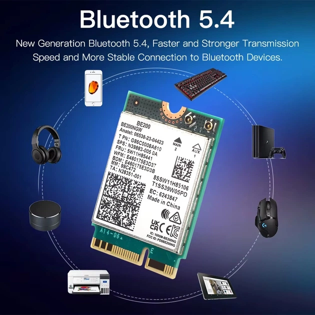 Бездротовий адаптер Fenvi BE200NGW + антенний кабель - picture 6