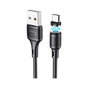Дата кабель USB 2.0 AM to Micro 5P 1.0m 2.4A magnetic PVC X52 black HOCO (6931474735539) - уменьшенное изображение 1