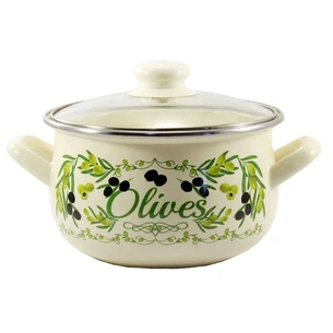 Каструля Interos емаль Грецька олива 88747 4,1 л (ІТ-567-20) зображення 1