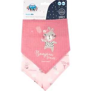 Слинявчик Canpol babies Bonjour Paris 2 шт Рожевий (26/900_pin) изображение 1