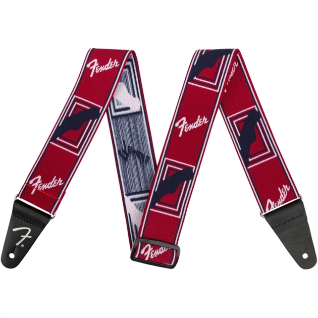 Ремінь для гітари Fender Strap 2" Weighless Monogrammed Red/White/Blue (230249) - зображення 1
