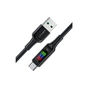 Дата кабель USB 2.0 AM to USB-C 1.2m 3A nylon with LED C7-04 black Acefast (6974316282785) - зменшене зображення 2