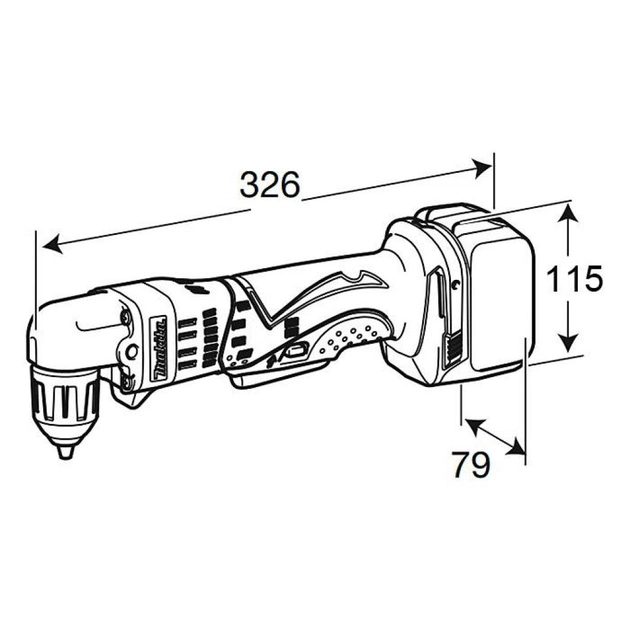 Дриль Makita кутовий LXT, 10мм (без АКБ і БЖ) (DDA351Z) - picture 3