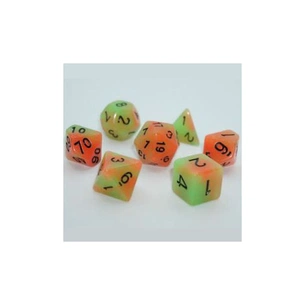 Набір кубиків для настільних ігор Games 7 Days Double Color Glow in the dark 7 Dice Set - Green-Orange (g7dglowdc01) зображення 1