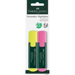Набір маркерів Faber-Castell текстовий Textliner 48 Superfluorescent, колір жовтий і рожевий 2 шт в блістері (33023) зображення 1