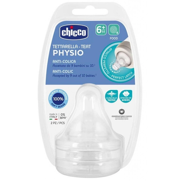 Соска Chicco Силіконова Physio для каш 6+ міс. 2 шт. (20347.00) - picture 3
