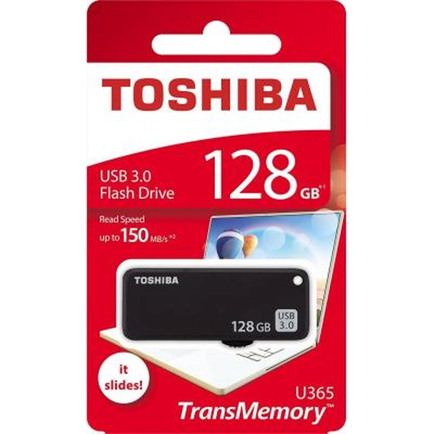 USB флеш накопичувач Toshiba 128GB U365 Black USB 3.0 (THN-U365K1280E4) - изображение 5
