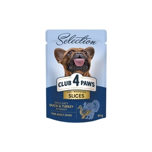 Вологий корм для собак Club 4 Paws Selection Плюс Шматочки з качкою та індичкою в соусі 85 г (4820215368049) зображення 1