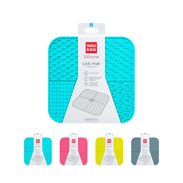 Універсальний посуд для тварин WAUDOG Silicone Килимок для злизування 19х19х1 см блакитний (23522) - picture 1