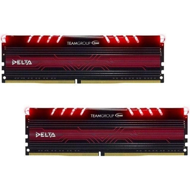 Модуль пам'яті для комп'ютера DDR4 16GB (2x8GB) 2400 MHz Delta Red LED Team (TDTRD416G2400HC15ADC01) - изображение 1