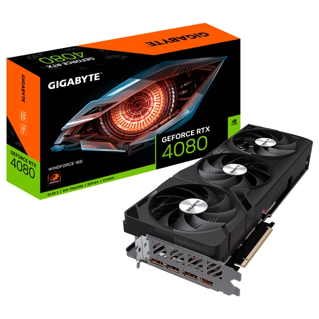 Відеокарта GIGABYTE GeForce RTX4080 16Gb WINDFORCE (GV-N4080WF3-16GD) - изображение 1