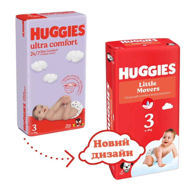 Підгузки Huggies Little Movers 3 (5-8 кг) Jumbo 56 шт (5029053567570) - picture 3