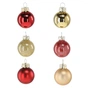 Ялинкова іграшка Chomik скляні кульки 11 шт, 3 см, червоні, золото (5900779882188) - уменьшенное изображение 2