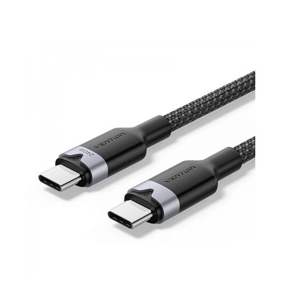 Кабель Vention USB Type-C - USB Type-C (M/M), 240W, 5A, 2 м, Black (TRIBH) - изображение 1