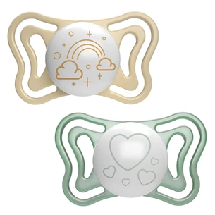 Пустушка Chicco Physio Light силіконова від 2 до 6 місяців люмінесцентна з футляром 2 шт (71037.41) зображення 1