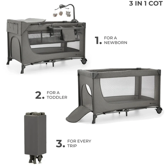 Дитячий манеж Kinderkraft с пеленатором Joy 2 Dark Grey (5902533925155) - picture 2