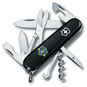 Ніж Victorinox Climber Ukraine Тризуб на щиті зі стрічкою (1.3703.3_T1070u) зображення 1