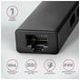 Концентратор AXAGON USB-C to 3xUSB-A + RJ45 0.2m metal black (HMC-GL3A) - зменшене зображення 3
