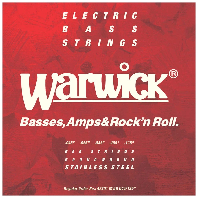 Струни для гітари Warwick Red Stainless Steel Medium 5-String (45-135) (42301 M 5B) - зображення 1