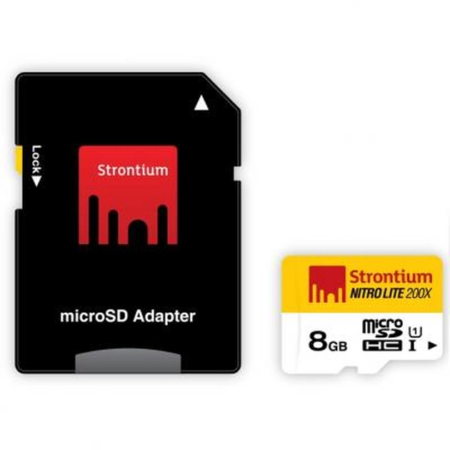 Карта пам'яті Strontium Flash 8GB Class 10 UHS-I Nitro Lite 200x + SD adapter (SRL8GTFU1) - изображение 1