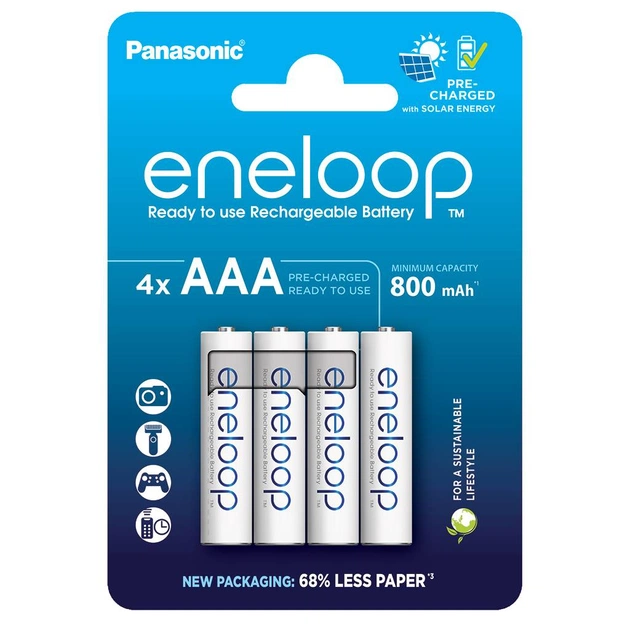 Акумулятори Panasonic Eneloop AAA/HR03 NI-MH 800 mAh BL 4 шт - зображення 1