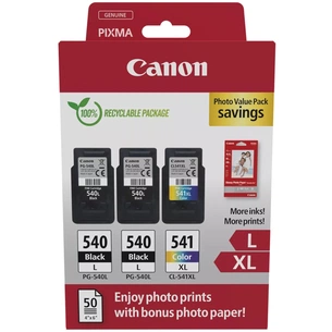 Картридж Canon PG-540 Multipack PG-540L*2/CL-541XL 2xBK, Color + GP-501 Glossy Paper (5224B015) зображення 1