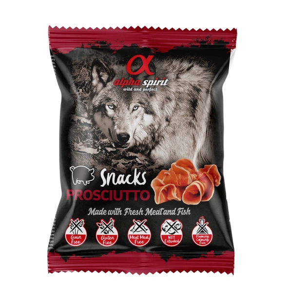Ласощі для собак Alpha Spirit DOG Snacks Prosciutto напіввологі з прошуто, кубики 50 г (8436586310066) - зображення 1