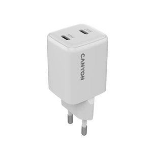 Зарядний пристрій Canyon CU35CC GaN 35W 2xPD EU White (CNS-CUW35CC) зображення 1