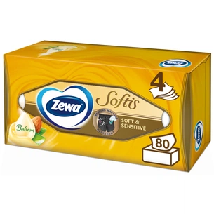 Серветки косметичні Zewa Softis Soft & Sensitive 80 шт. (7322540926279) зображення 1