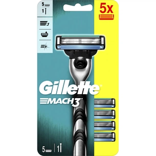 Бритва Gillette Mach3 з 5 змінними картриджами (7702018556199) зображення 1