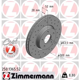 Гальмівний диск ZIMMERMANN 250.1365.52 зображення 1