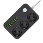 Мережевий фільтр живлення ColorWay CW-CHЕ36B, 3 розетки/6USB Black 1.8M (CW-CHE36B) - зменшене зображення 4
