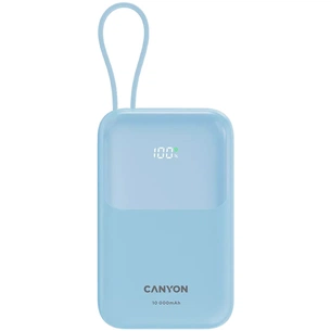 Батарея універсальна Canyon 10000mAh OnPower 101 PD/22.5W built-in cable Blue (CNS-CPB101BL) зображення 1