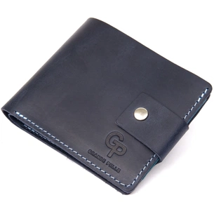 Портмоне Grande Pelle З натуральної шкіри Темно-синє (11461) зображення 1