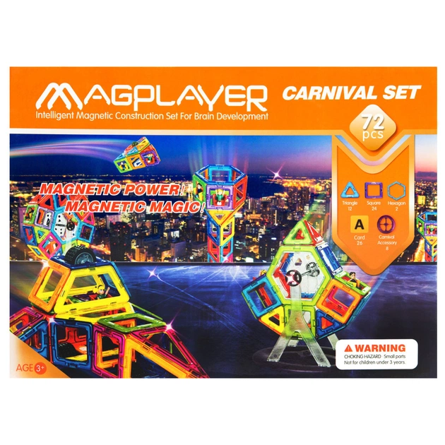 Конструктор Magplayer Набір 72 ел. (MPA-72) - изображение 1