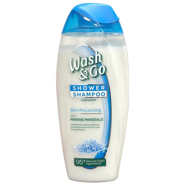 Шампунь Wash&Go 2 в 1 Защита кожи с морскими минералами 250 мл (8008970053141) - изображение 1
