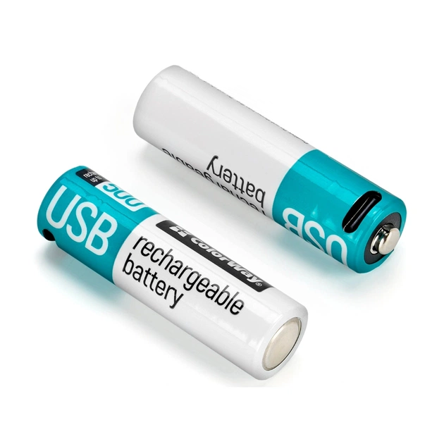 Акумулятор ColorWay AA USB-С 2220 mAh 1.5V (2шт) (Li-Polymer) (CW-UBAA-10) - зображення 1